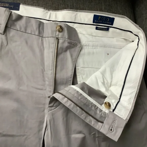 New Polo Ralph Lauren Stretch Slim Fit Gray Pants Size 36x34 - Picture 3 of 9